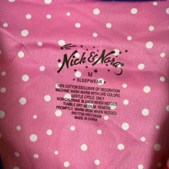 Nick & Nora Christmas Cocktails Flannel Sleep Shirt Size Medium M EUC - Picture 4 of 8